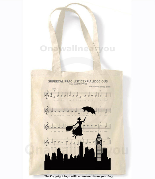 Mary Poppins Supercalifragilisticexpialidocious - Retro Shopping Tote Bag