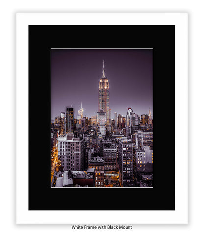 NYC Empire State Building Purple Tint Assaf Frank Art Print