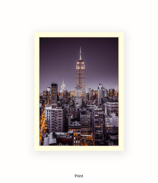 NYC Empire State Building Purple Tint Assaf Frank Art Print