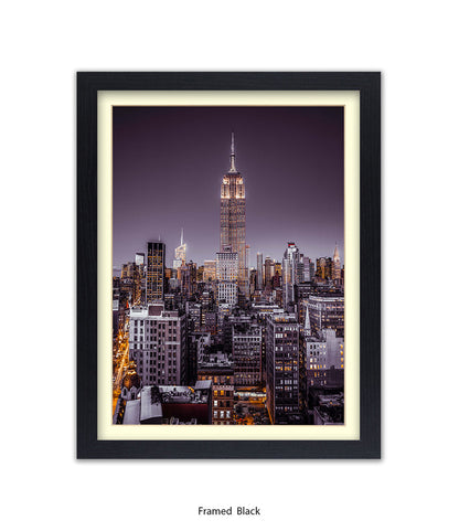 NYC Empire State Building Purple Tint Assaf Frank Art Print