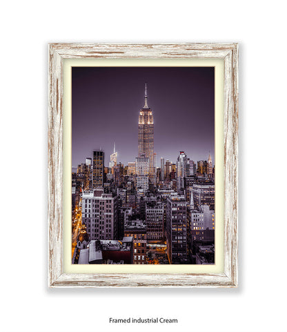 NYC Empire State Building Purple Tint Assaf Frank Art Print