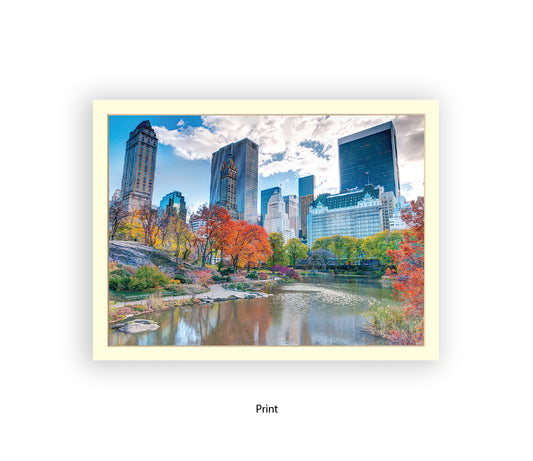 NYC Central Park Pond Colour Assaf Frank Art Print