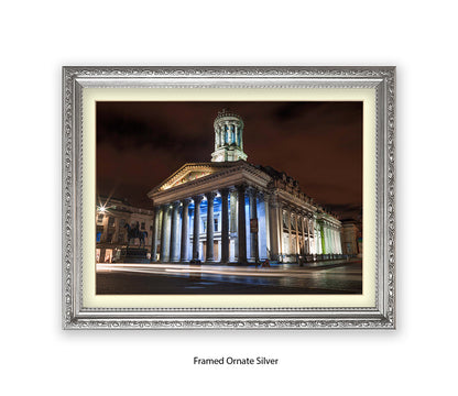 Glasgow Art Gallery At Night Wellington Statue - Assaf Frank Art Print