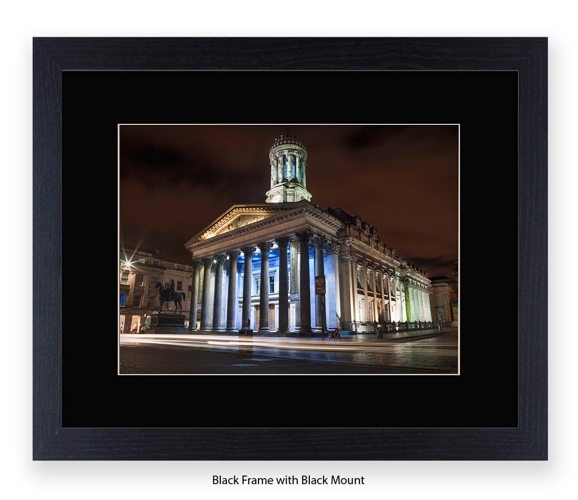 Glasgow Art Gallery At Night Wellington Statue - Assaf Frank Art Print