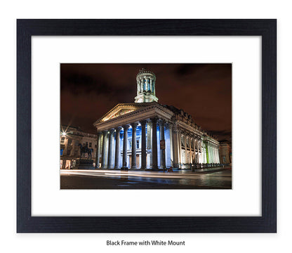 Glasgow Art Gallery At Night Wellington Statue - Assaf Frank Art Print