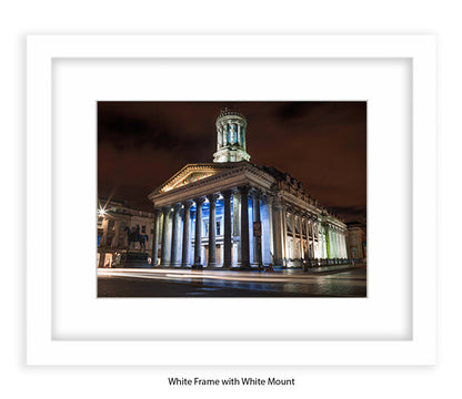 Glasgow Art Gallery At Night Wellington Statue - Assaf Frank Art Print