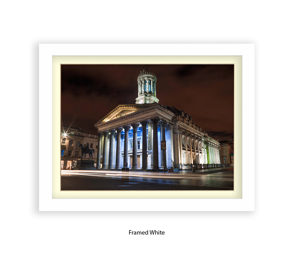 Glasgow Art Gallery At Night Wellington Statue - Assaf Frank Art Print