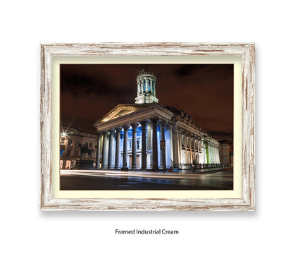 Glasgow Art Gallery At Night Wellington Statue - Assaf Frank Art Print