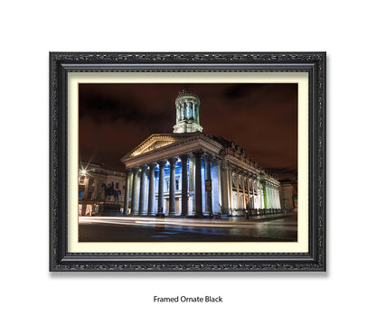 Glasgow Art Gallery At Night Wellington Statue - Assaf Frank Art Print