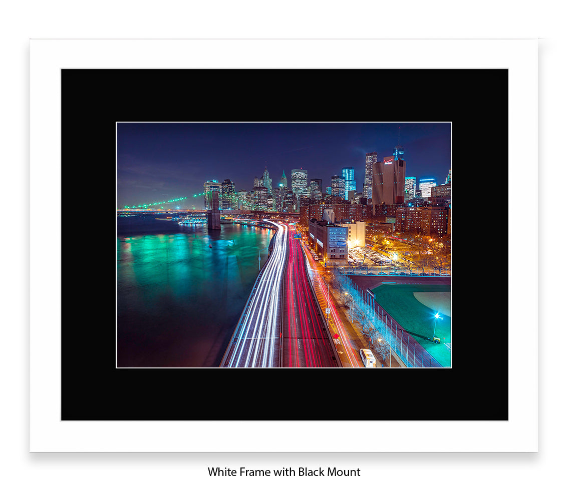 NYC Manhattan Skyline Car Trails Assaf Frank Art Print