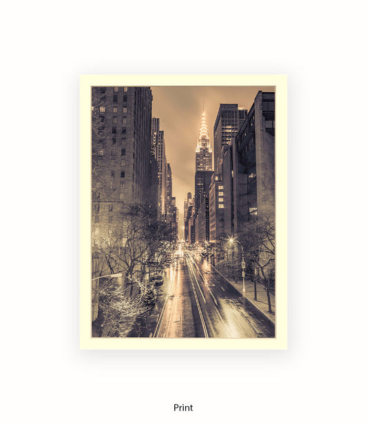 NYC Chrysler Building Vintage Assaf Frank Art Print