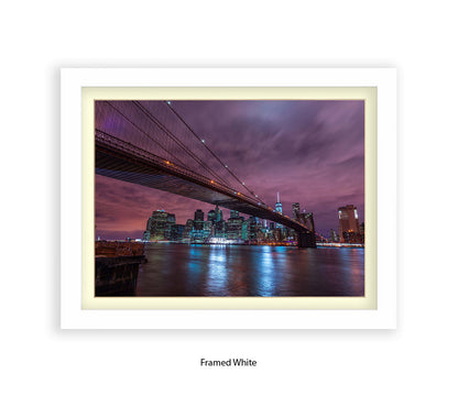 New York City Manhattan Skyline At Night Assaf Frank Art Print