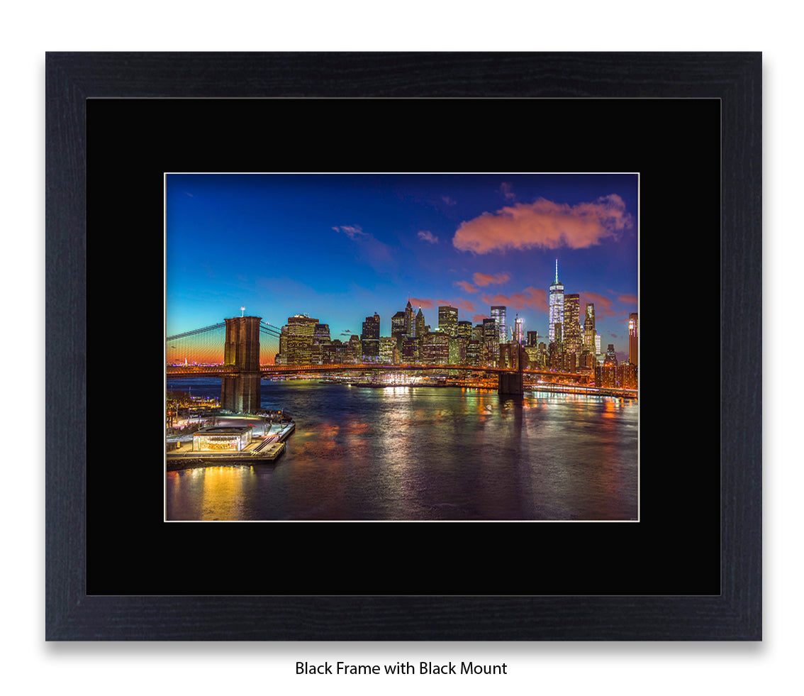 New York City  Manhattan With Brooklyn Bridge Assaf Frank Art Print