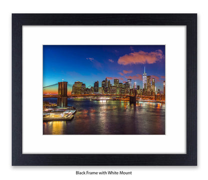 New York City  Manhattan With Brooklyn Bridge Assaf Frank Art Print