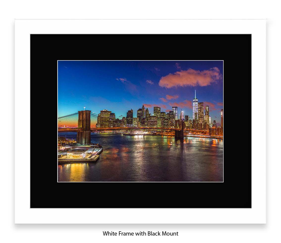 New York City  Manhattan With Brooklyn Bridge Assaf Frank Art Print