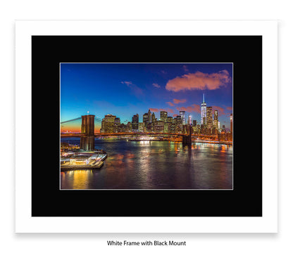 New York City  Manhattan With Brooklyn Bridge Assaf Frank Art Print