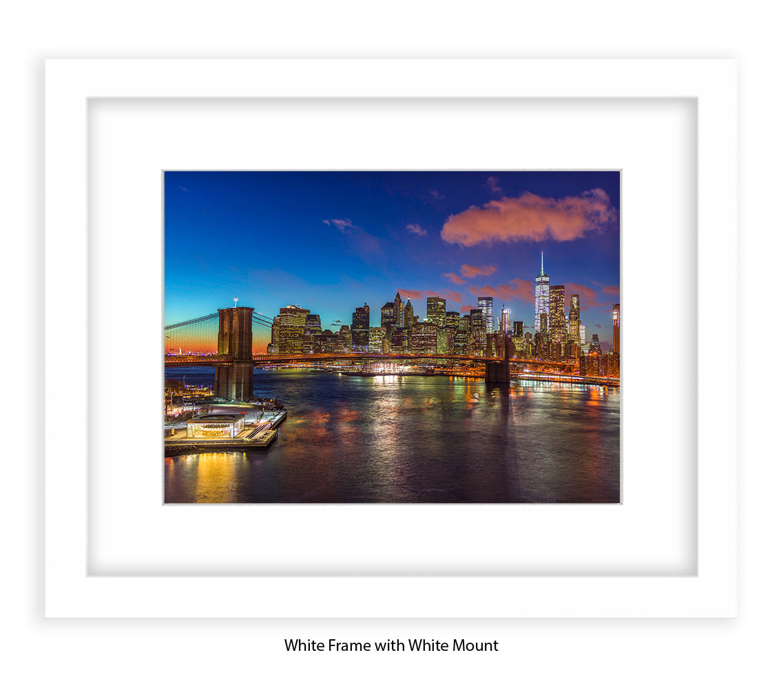 New York City  Manhattan With Brooklyn Bridge Assaf Frank Art Print