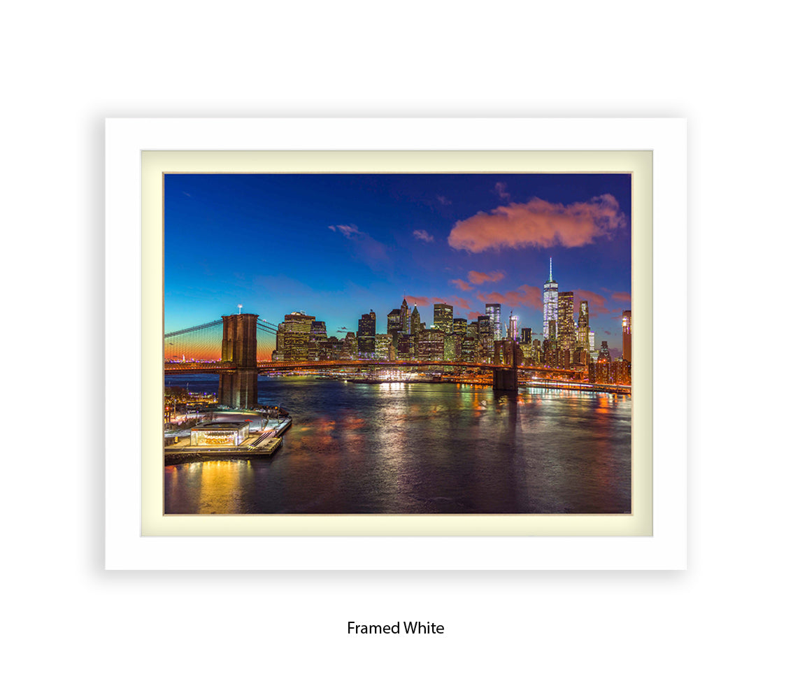 New York City  Manhattan With Brooklyn Bridge Assaf Frank Art Print