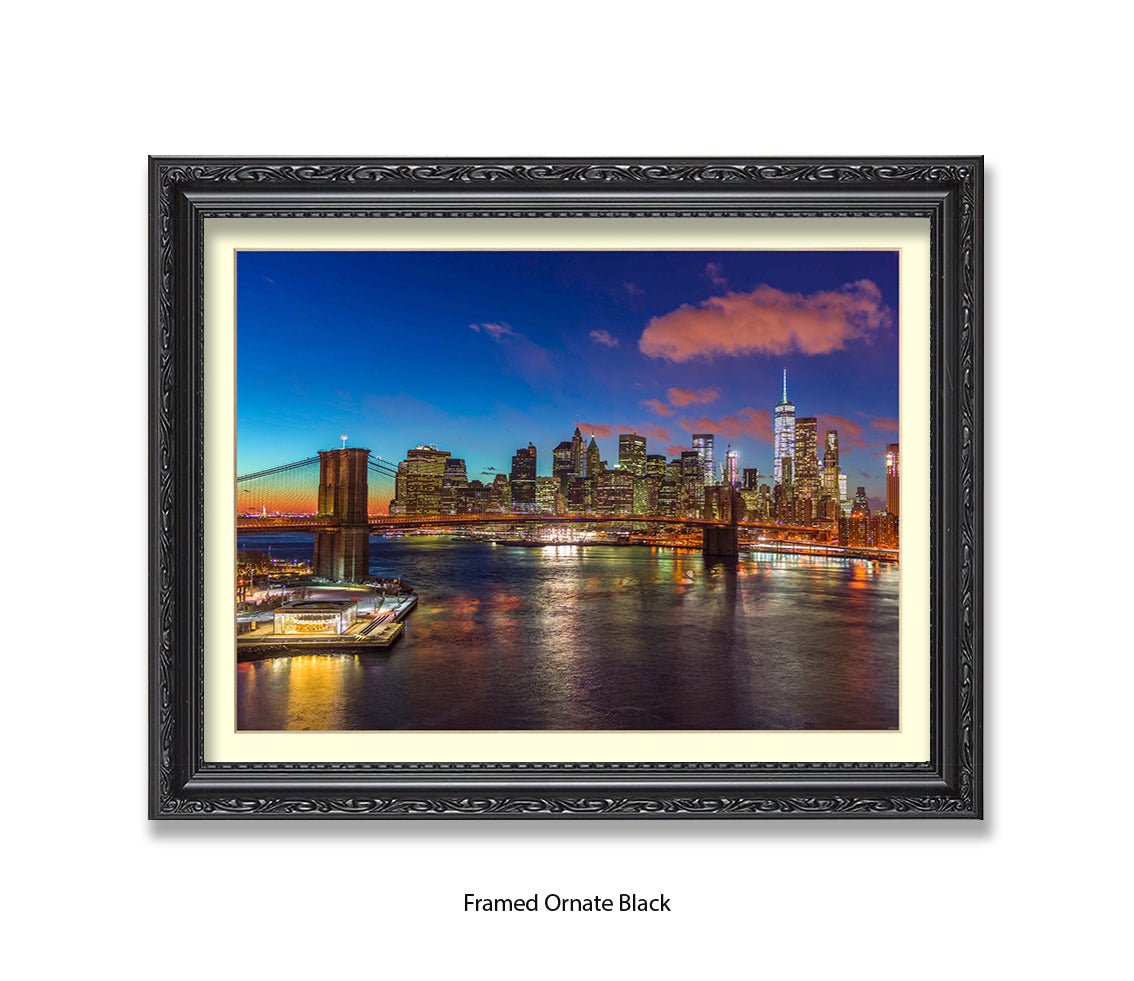 New York City  Manhattan With Brooklyn Bridge Assaf Frank Art Print