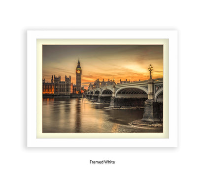 London Big Ben Sunset H Sepia - Assaf Frank Art Print