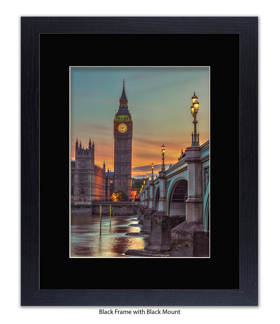 London Big Ben Westminster Bridge Sunset Colour Assaf Frank Art Print