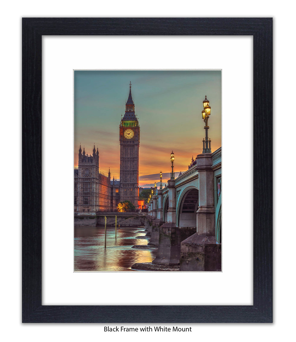 London Big Ben Westminster Bridge Sunset Colour Assaf Frank Art Print