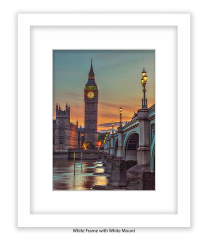 London Big Ben Westminster Bridge Sunset Colour Assaf Frank Art Print