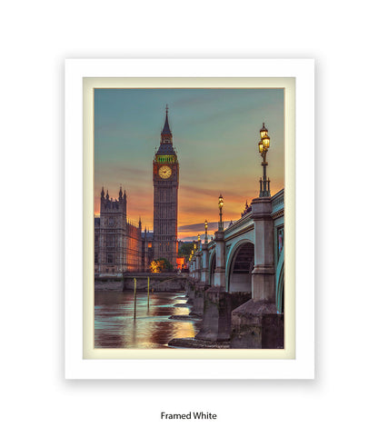 London Big Ben Westminster Bridge Sunset Colour Assaf Frank Art Print