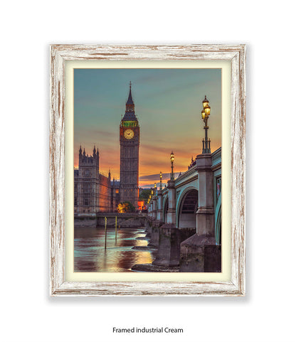 London Big Ben Westminster Bridge Sunset Colour Assaf Frank Art Print