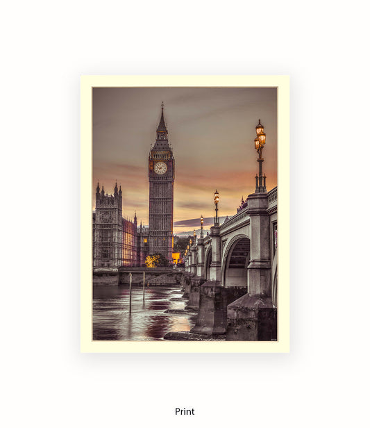 London Big Ben Westminster Bridge Assaf Frank Art Print