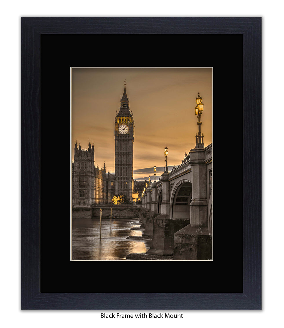 London Big Ben Westminster Bridge Sunset Tone Assaf Frank Art Print