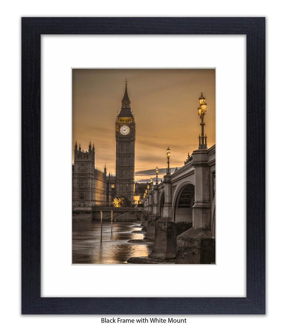 London Big Ben Westminster Bridge Sunset Tone Assaf Frank Art Print