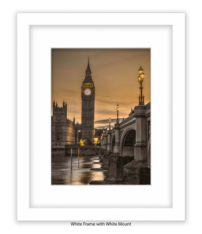 London Big Ben Westminster Bridge Sunset Tone Assaf Frank Art Print