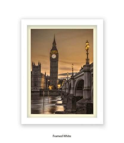 London Big Ben Westminster Bridge Sunset Tone Assaf Frank Art Print