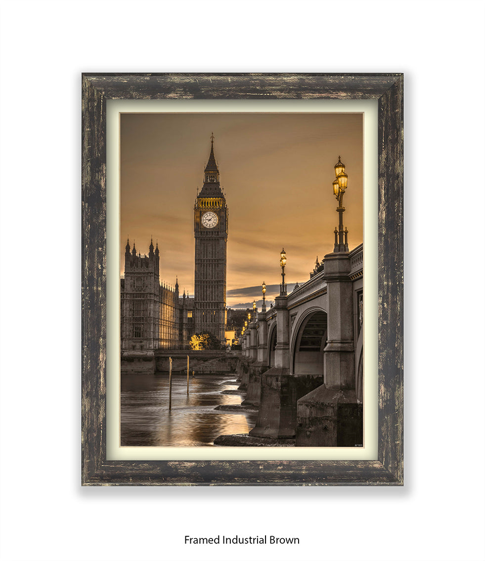 London Big Ben Westminster Bridge Sunset Tone Assaf Frank Art Print