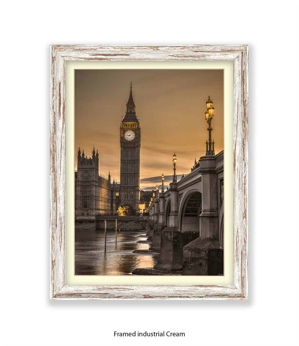 London Big Ben Westminster Bridge Sunset Tone Assaf Frank Art Print