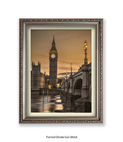 London Big Ben Westminster Bridge Sunset Tone Assaf Frank Art Print