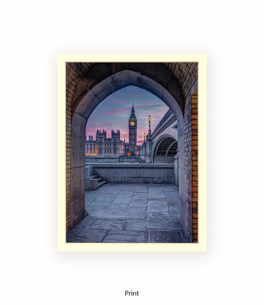 London Big Ben Archway View Colour Assaf Frank Art Print