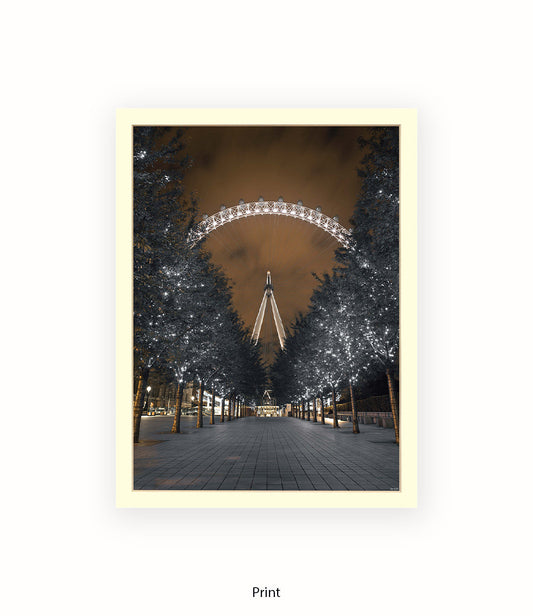 London Eye Sparkling Millenium Avenue Assaf Frank Art Print