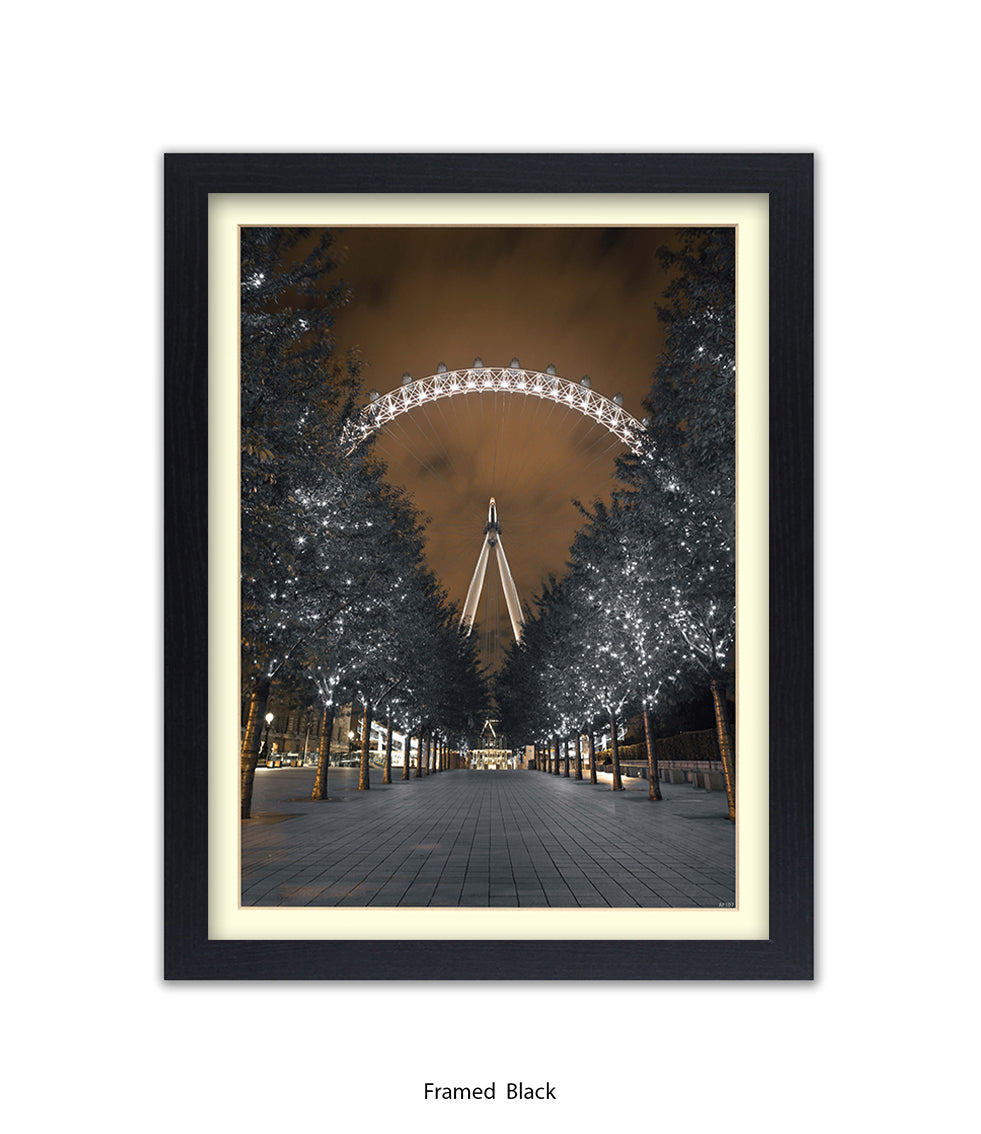 London Eye Sparkling Millenium Avenue Assaf Frank Art Print