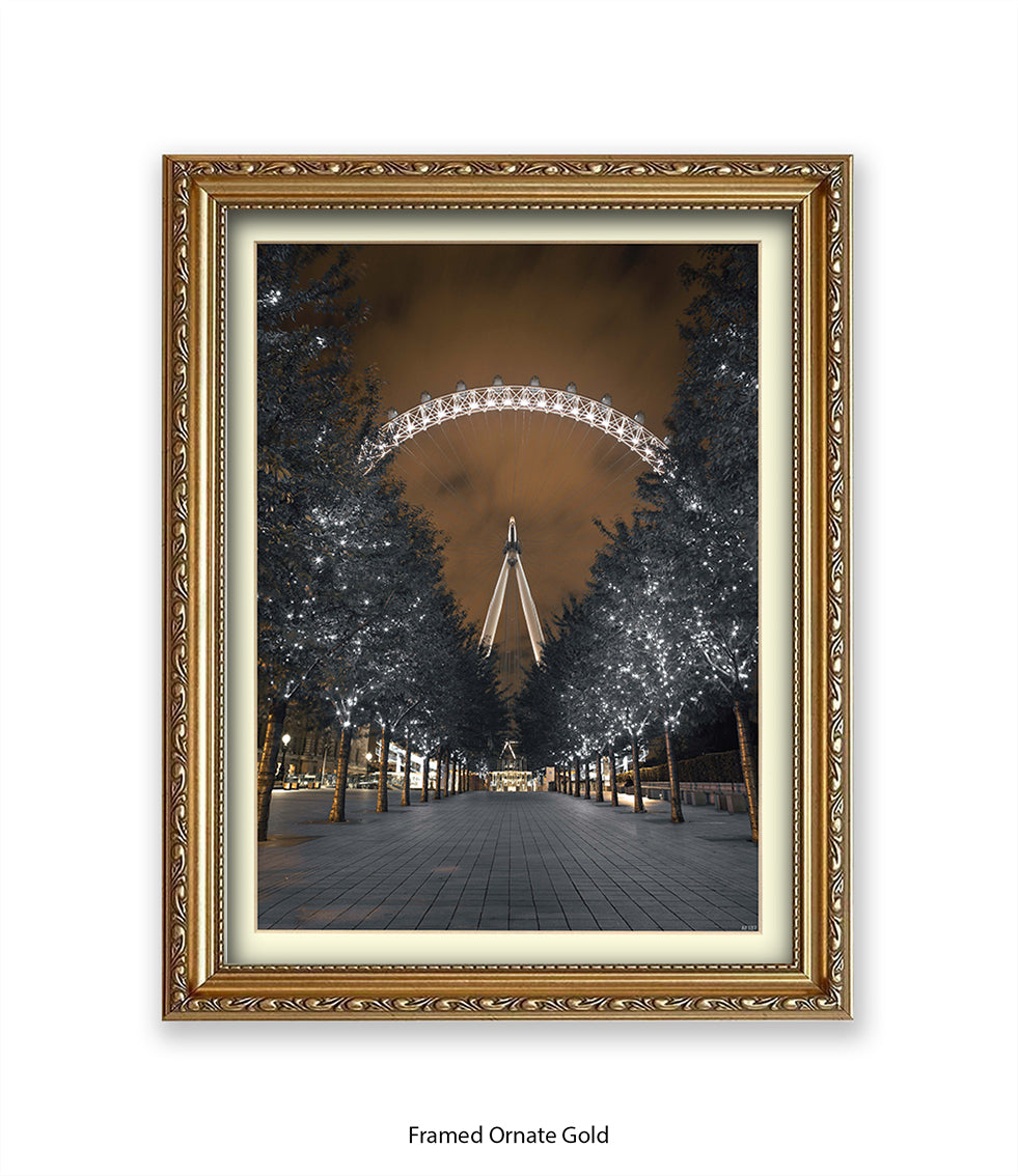 London Eye Sparkling Millenium Avenue Assaf Frank Art Print