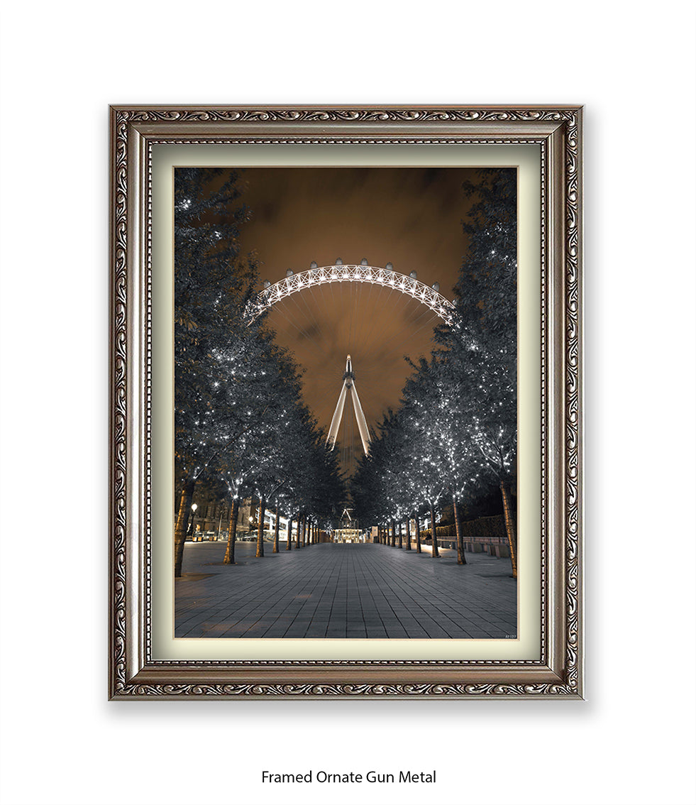 London Eye Sparkling Millenium Avenue Assaf Frank Art Print