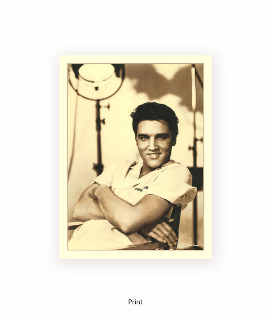 Elvis Sitting Arms Crossed Smiling Art Print