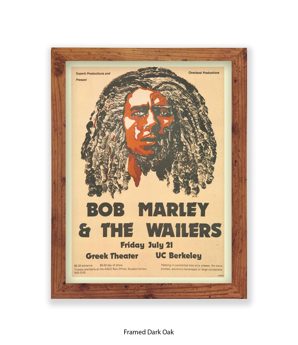 Bob Marley & The Wailers Greek Theatre Art Print