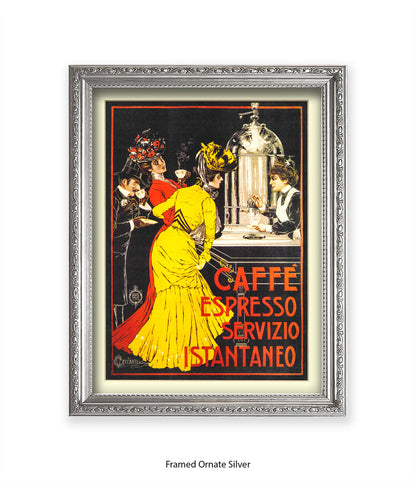 Caffe - Espresso - Servizio - Yellow Dress Art Print