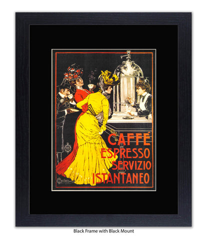 Caffe - Espresso - Servizio - Yellow Dress Art Print