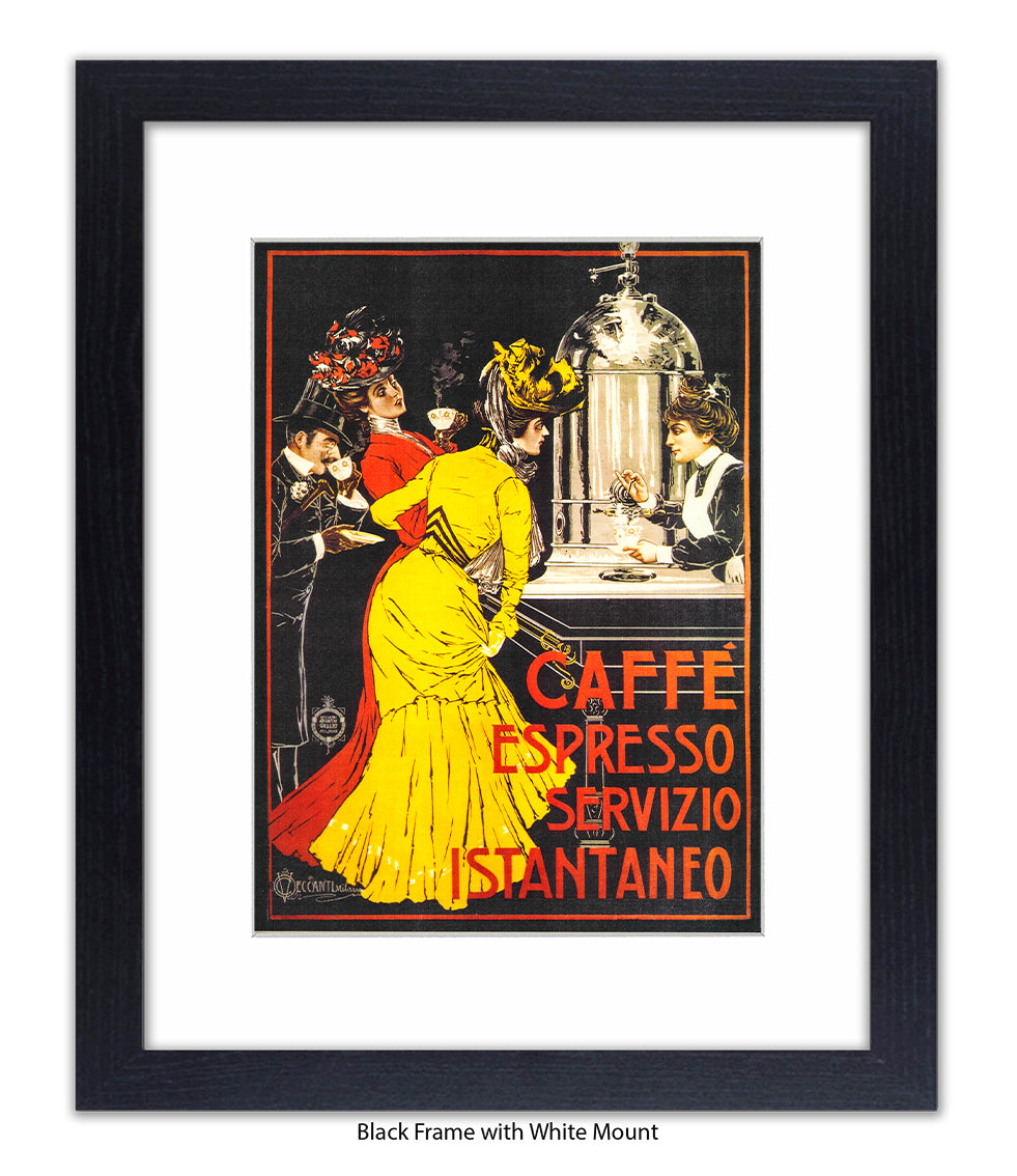 Caffe - Espresso - Servizio - Yellow Dress Art Print