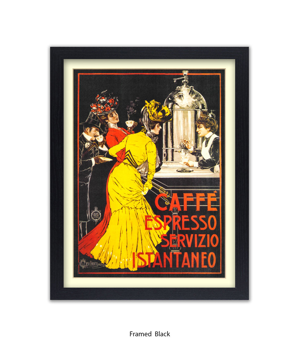 Caffe - Espresso - Servizio - Yellow Dress Art Print