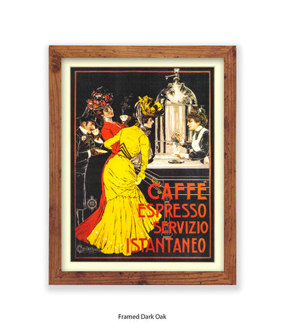 Caffe - Espresso - Servizio - Yellow Dress Art Print