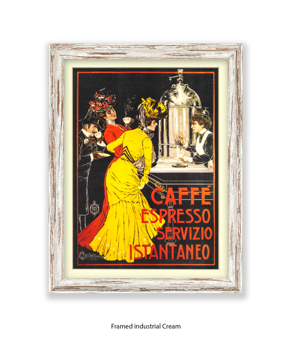 Caffe - Espresso - Servizio - Yellow Dress Art Print